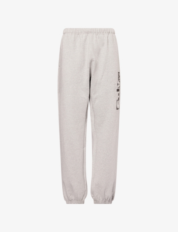 Grey Marl Wide-Leg Cotton-Jersey Jogging Bottoms
