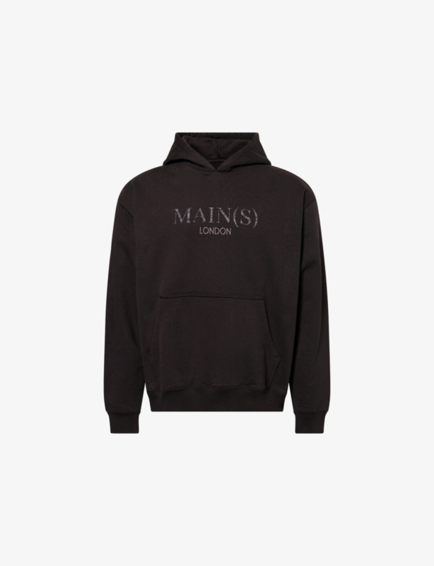 Brand-Print Relaxed-Fit Cotton-Jersey Hoodie