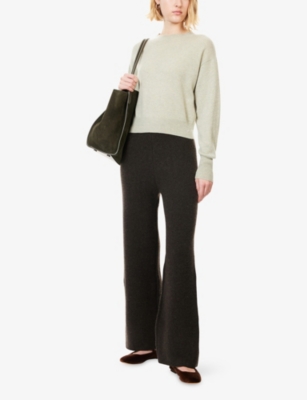 LE KASHA: India Wide-Leg Cashmere Trousers