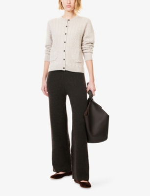 LE KASHA: Basauri Cable-Knit Cashmere Cardigan