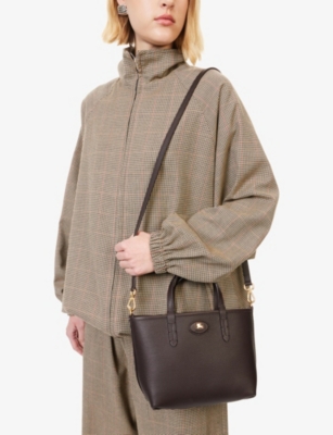 Burberry Womens Peat/sand Reversible Bloomsbury Mini Leather Tote Bag