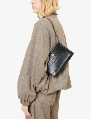 Burberry Womens  Cotswolds Leather Pouch In Black