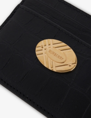 Burberry Womens Cotswolds Leather Card Case Black In Black