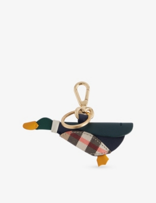 Burberry Womens Vine Duck Leather Bag Charm In Green