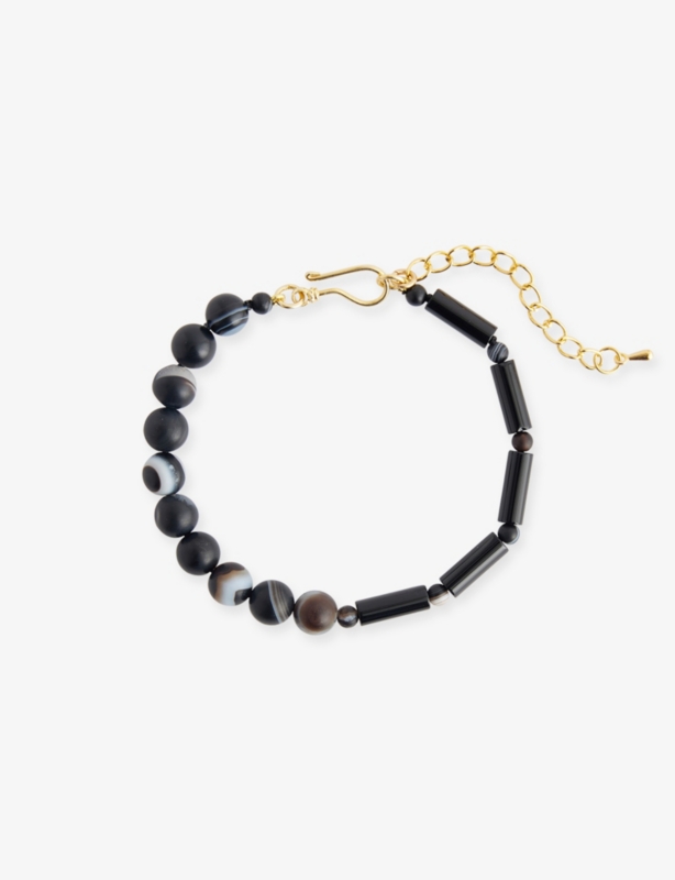 Shadow Twin Marble Agate And Onyx Bracelet
