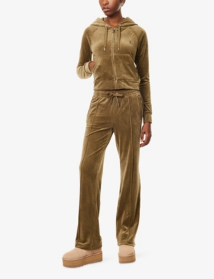 JUICY COUTURE: Madison Rhinestone-Logo Velour Hoody