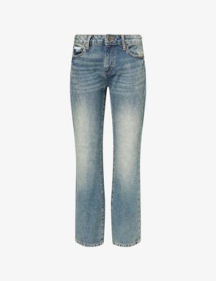 JUICY COUTURE: Embroidered-Logo Low-Rise Bootcut Denim Jeans
