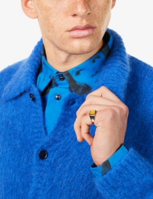 Tom Wood Mens Kay Tiger Eye Rhodium-plated Sterling-silver Ring In Brown