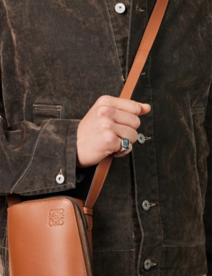 Tom Wood Mens Cushion Larvikite Rhodium-plated Sterling-silver Ring In Metallic