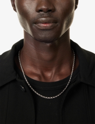 Tom Wood Mens Lee Chain Thick White Rhodium-plated 925 Sterling Silver Necklace In Silver