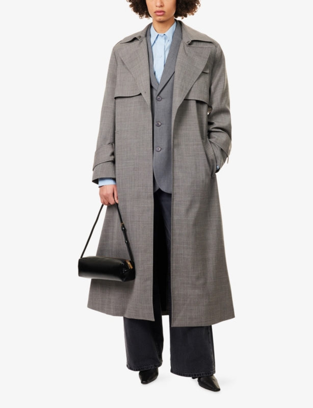 Luis Belted Woven Trench Coat