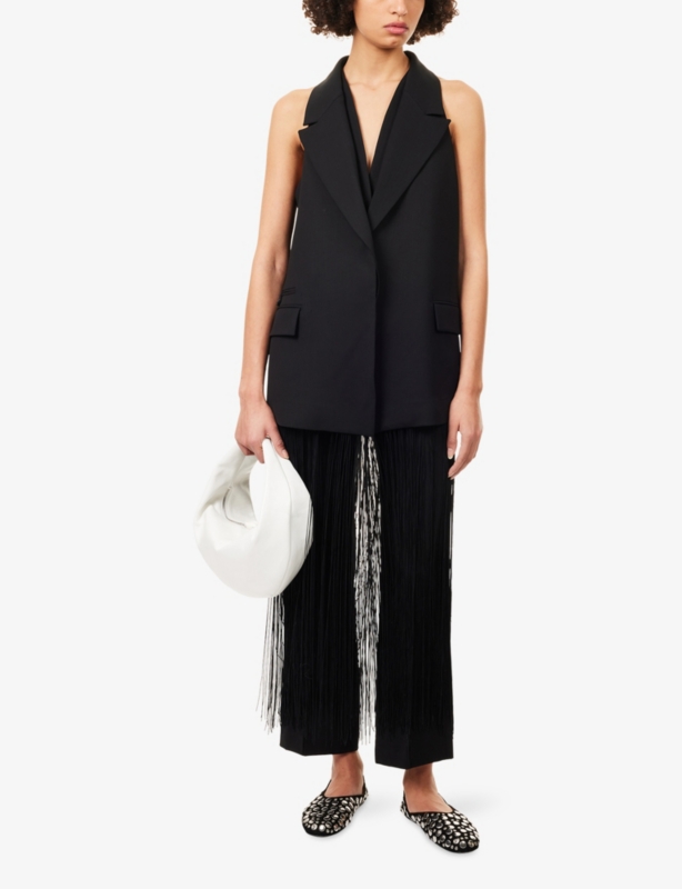 Issa Crop-Leg Stretch-Wool Trousers