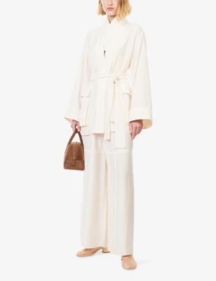 CAMILLA AND MARC: Lazaro Open-Front Woven Kimono Jacket