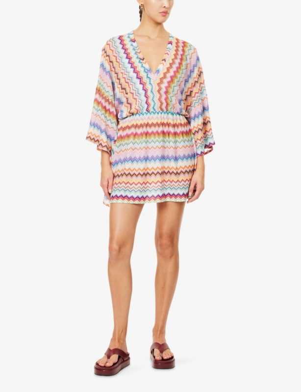 Chevron Zig-Zag Knit Cover-Up Dress