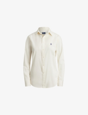 Womens Polo Ralph Lauren Brand-Embroidered Classic-Fit Cotton Shirt