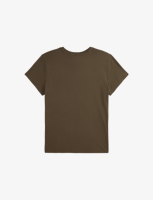 Polo Ralph Lauren Womens York Brown Brand-embroidered Short-sleeved Cotton-jersey T-shirt