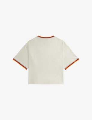 POLO RALPH LAUREN: Boxy Crochet-Trim Cotton T-Shirt