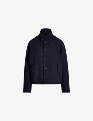 Womens Polo Ralph Lauren Stand-Collar Side-Pocket Wool Jacket