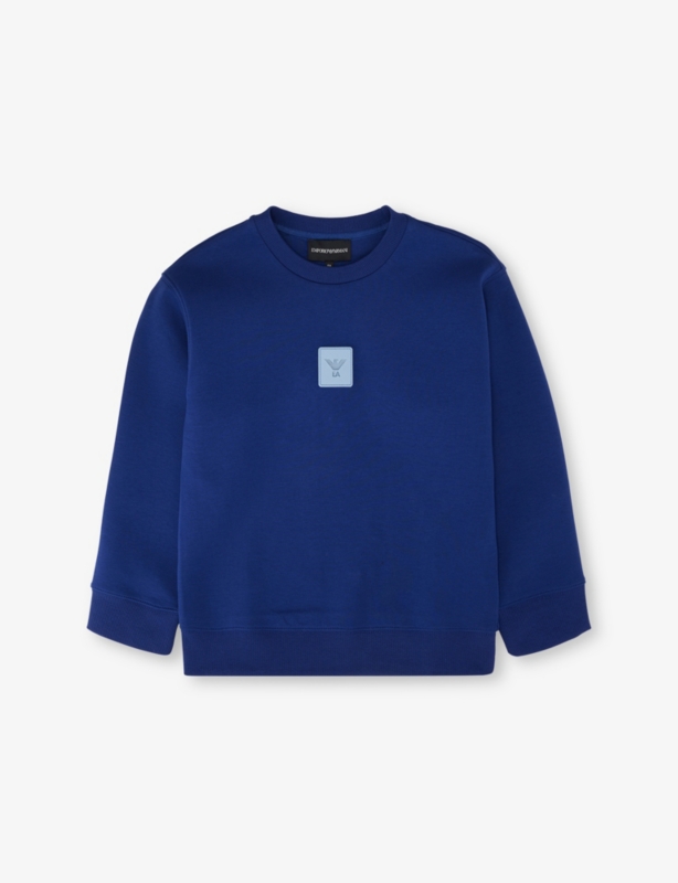 Logo-Patch Crewneck Cotton-Jersey Blend Sweatshirt 14-16 Years