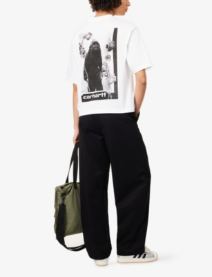 Carhartt Omens White Archive Script Logo-print Cotton T-shirt Xs In White