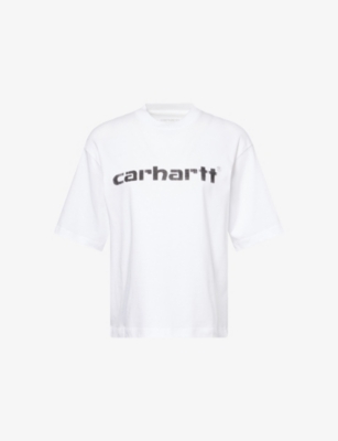 Carhartt Omens White Archive Script Logo-print Cotton T-shirt Xs