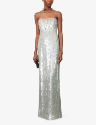 SABINA BILENKO: Imani Sequin-Embellished Woven Gown