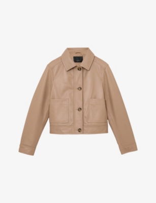 Womens Reiss Sonny Leather Trucker Jacket