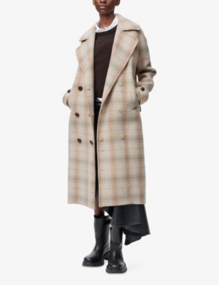 LOEWE: Double-Breasted Checked Wool-Cashmere Blend Coat
