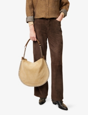 ISABEL MARANT: Oskan Hobo Soft Suede Bag