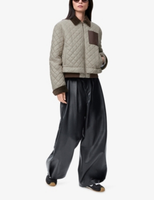 LOEWE: Quilted Cropped Shell Jacket