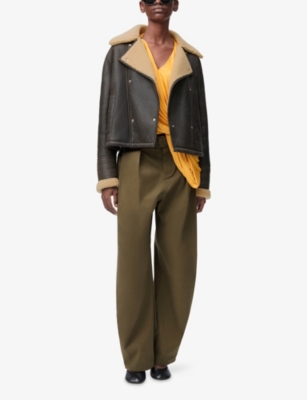 LOEWE: Pleated Adjustable-Belt Silk-Cotton Blend Trousers