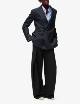 LOEWE: Pleated Belated Wool Trousers