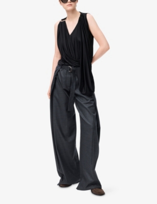 Loewe Draped Sleeveless Top In Black