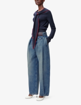 Loewe Pleated Boyfriend Jeans In Blue