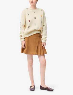 Loewe X Louis Wain Embroidered Wool Sweater In Neutral
