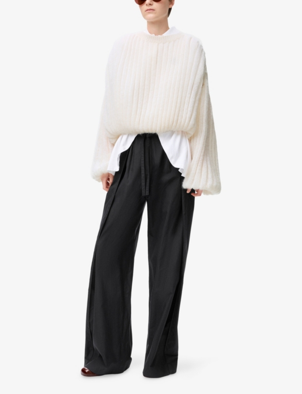 Relaxed-Fit Ribbed Wool-Blend Jumper