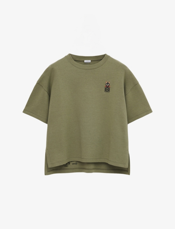 Futuristic Cat Brand-Embroidered Cotton-Blend T-Shirt