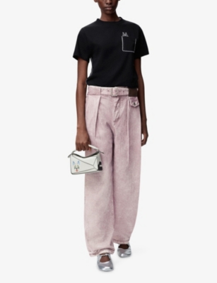 LOEWE: Futuristic Cat Branded Cotton-Blend T-Shirt