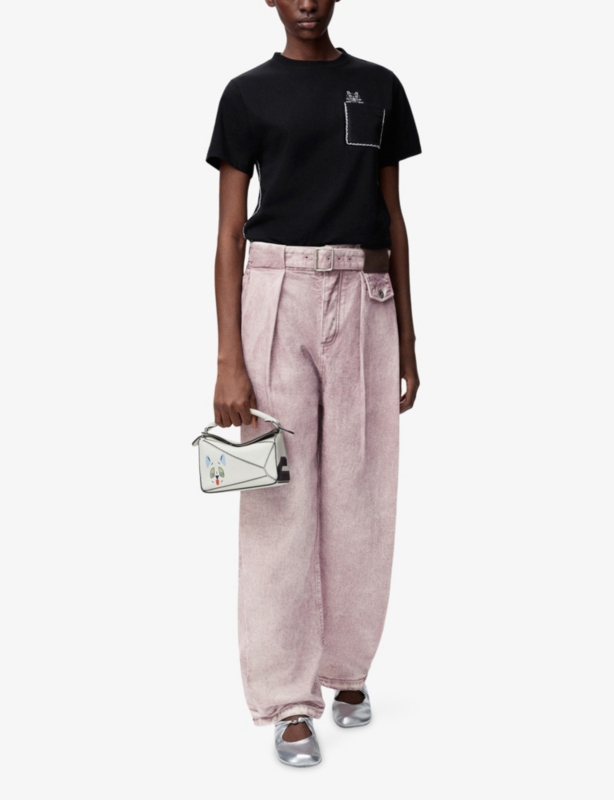 Futuristic Cat Branded Cotton-Blend T-Shirt