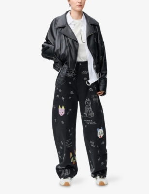 LOEWE: Futuristic Cat Branded Cotton-Blend T-Shirt