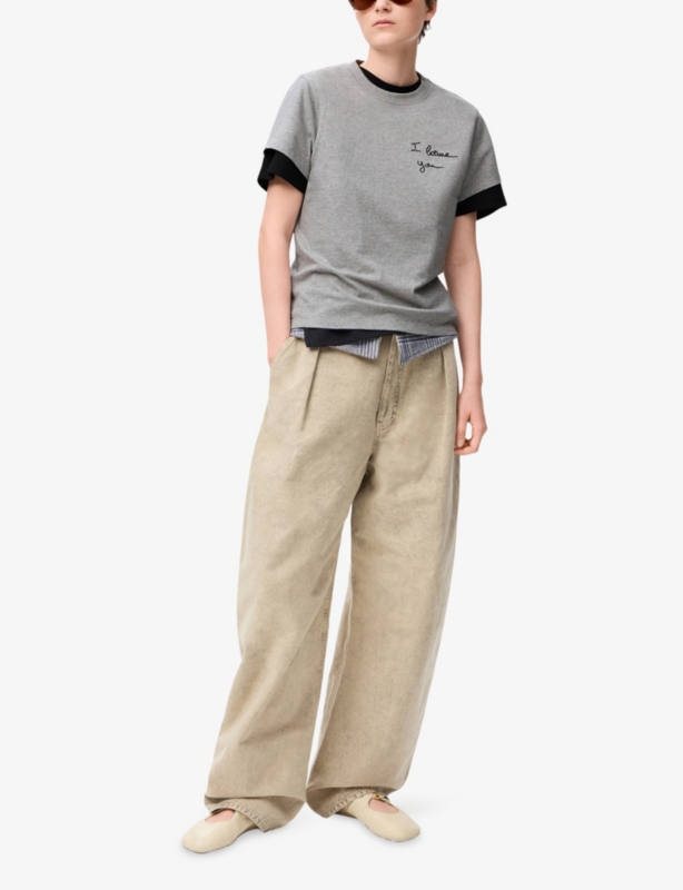 Brand-Embroidered Short-Sleeved Cotton-Blend T-Shirt