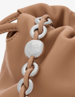 Loewe Medium Leather Flamenco Clutch Shoulder Bag In Brown