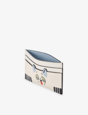 Loewe X Louis Wain Cats Leather Card Holder In White