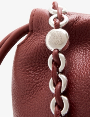 Loewe Womens  Flamenco Medium Leather Clutch Bag In Brown