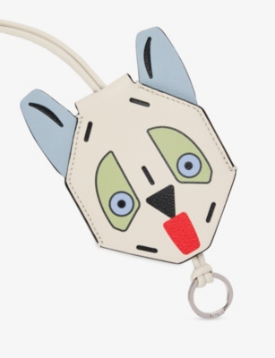 Loewe Womens  Futurist Cat Leather Keyfob Charm In Multi