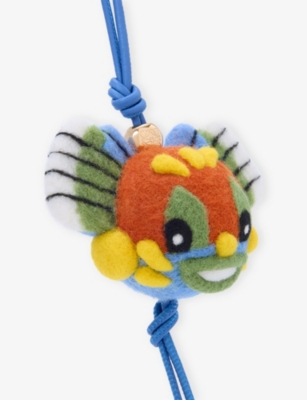 Loewe Womens  Knight Cat Wool-felt Charm In Multi
