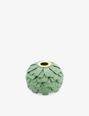 Loewe Womens  Flower Dice Leather Charm In Green