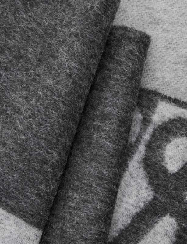 Branded Wool and Cashmere Scarf