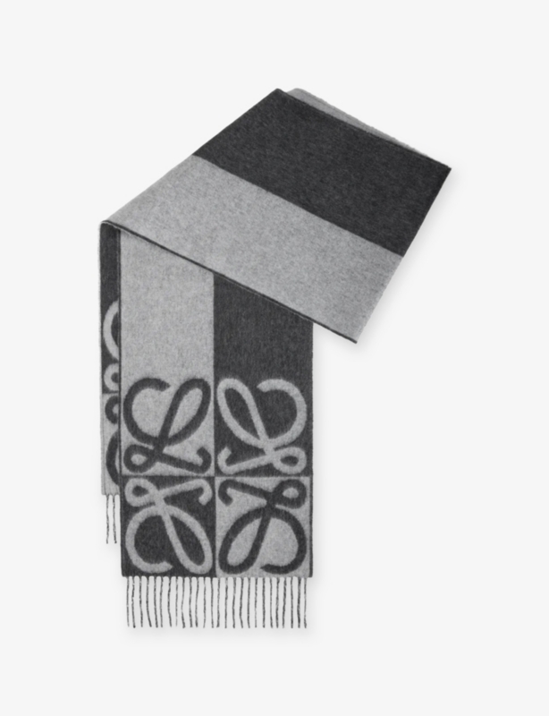 Branded Wool and Cashmere Scarf