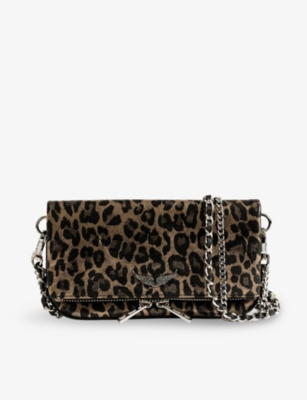 ZADIG&VOLTAIRE: Rock Nano Leopard-Print Leather Clutch Bag